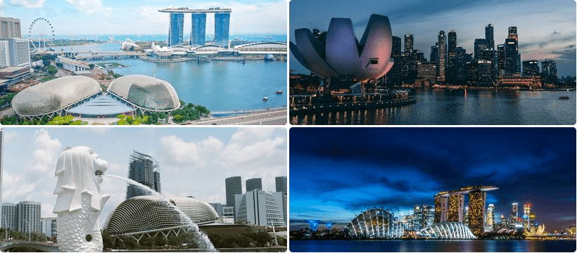 Singapore neighbourhood map infographic: Marina Bay, Chinatown, Little India, Orchard and Sentosa compared with MRT lines and district highlights